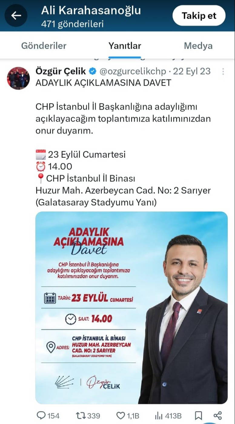 Karahasanoğlu'nun CHP Desteği